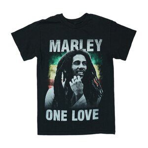Zion Rootswear‎ Bob Marley Print Shirt Adult Small Black One Love Rasta